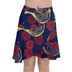 Roses French Horn  Chiffon Wrap Front Skirt by BubbSnugg