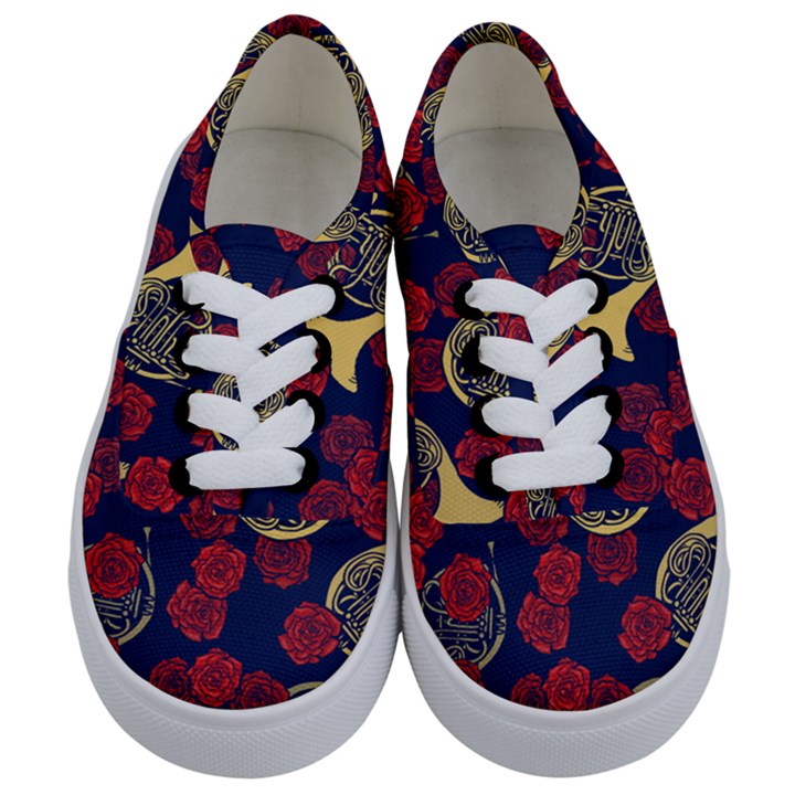 Roses French Horn  Kids  Classic Low Top Sneakers