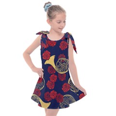 Roses French Horn  Kids  Tie Up Tunic Dress by BubbSnugg