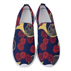 Roses French Horn  Women s Slip On Sneakers by BubbSnugg