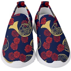 Roses French Horn  Kids  Slip On Sneakers by BubbSnugg