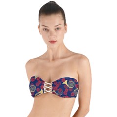 Roses French Horn  Twist Bandeau Bikini Top by BubbSnugg