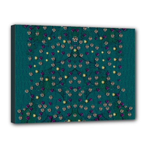 Reef Filled Of Love And Respect With  Fauna Ornate Canvas 16  X 12  (stretched) by pepitasart