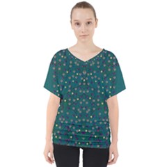 Reef Filled Of Love And Respect With  Fauna Ornate V-neck Dolman Drape Top by pepitasart