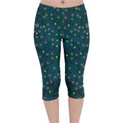 Reef Filled Of Love And Respect With  Fauna Ornate Velvet Capri Leggings  by pepitasart