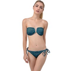 Reef Filled Of Love And Respect With  Fauna Ornate Twist Bandeau Bikini Set by pepitasart