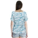 Abstract V-Neck Flutter Sleeve Top View2