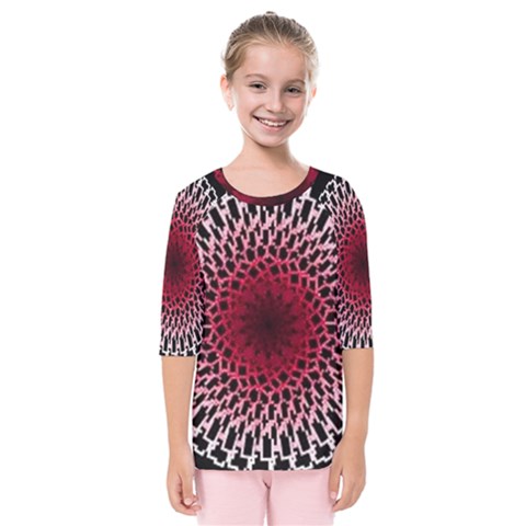 Gradient Spirograph Kids  Quarter Sleeve Raglan Tee by JayneandApollo