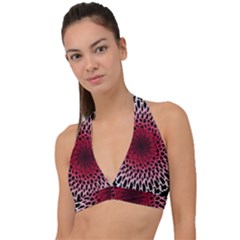 Gradient Spirograph Halter Plunge Bikini Top