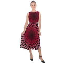 Gradient Spirograph Midi Tie-back Chiffon Dress by JayneandApollo