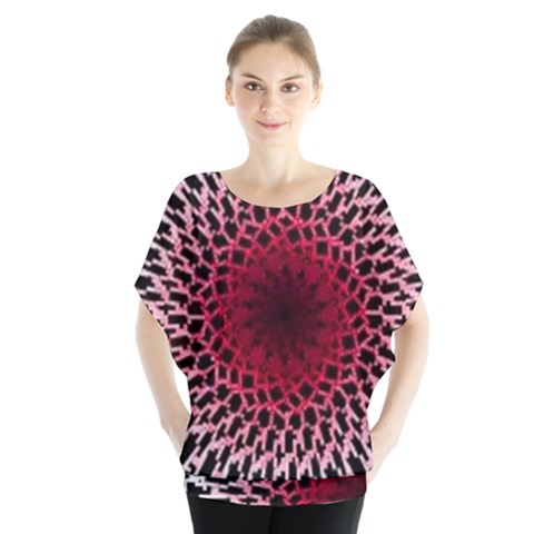 Gradient Spirograph Batwing Chiffon Blouse by JayneandApollo