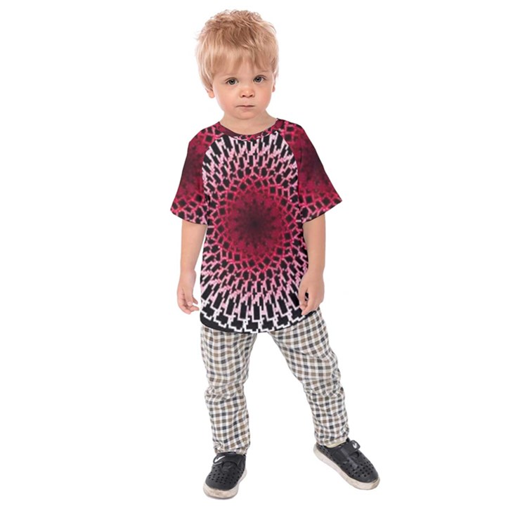 Gradient Spirograph Kids  Raglan Tee