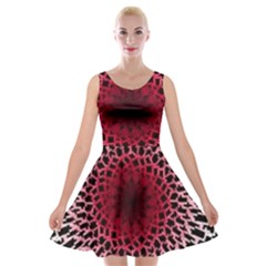 Gradient Spirograph Velvet Skater Dress