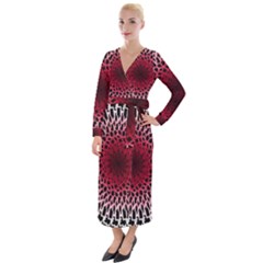 Gradient Spirograph Velvet Maxi Wrap Dress