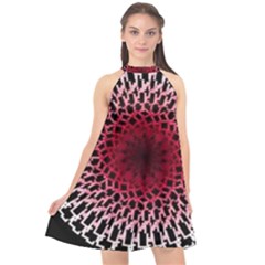 Gradient Spirograph Halter Neckline Chiffon Dress  by JayneandApollo