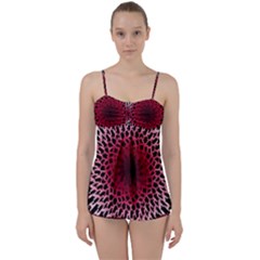 Gradient Spirograph Babydoll Tankini Set