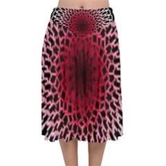 Gradient Spirograph Velvet Flared Midi Skirt by JayneandApollo