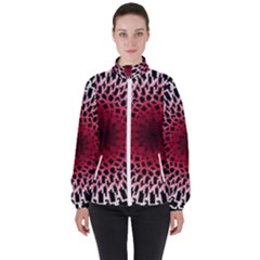 Gradient Spirograph Women s High Neck Windbreaker