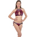 Gradient Spirograph Cross Front Halter Bikini Set View1