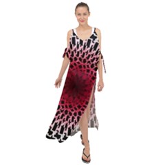 Gradient Spirograph Maxi Chiffon Cover Up Dress