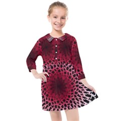 Gradient Spirograph Kids  Quarter Sleeve Shirt Dress by JayneandApollo