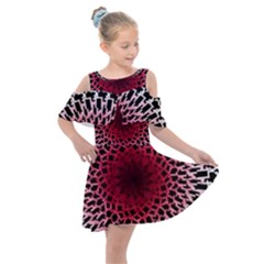 Gradient Spirograph Kids  Shoulder Cutout Chiffon Dress by JayneandApollo