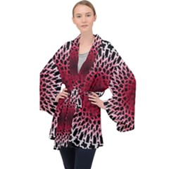 Gradient Spirograph Long Sleeve Velvet Kimono  by JayneandApollo