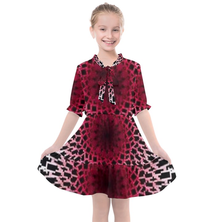 Gradient Spirograph Kids  All Frills Chiffon Dress