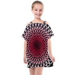 Gradient Spirograph Kids  One Piece Chiffon Dress