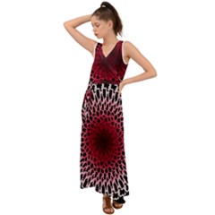 Gradient Spirograph V-neck Chiffon Maxi Dress by JayneandApollo