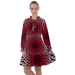 Gradient Spirograph All Frills Chiffon Dress