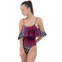 Gradient Spirograph Drape Piece Swimsuit View1