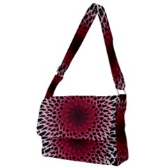 Gradient Spirograph Full Print Messenger Bag (l)