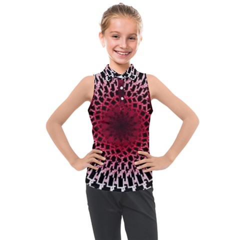 Gradient Spirograph Kids  Sleeveless Polo Tee by JayneandApollo