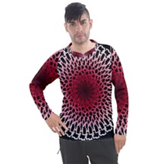 Gradient Spirograph Men s Pique Long Sleeve Tee