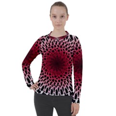 Gradient Spirograph Women s Pique Long Sleeve Tee