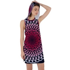 Gradient Spirograph Racer Back Hoodie Dress