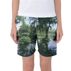 Away From The City Cutout Painted Women s Basketball Shorts by SeeChicago