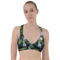 Away From The City Cutout Painted Sweetheart Sports Bra by SeeChicago