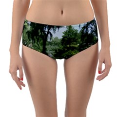 Away From The City Cutout Painted Reversible Mid-waist Bikini Bottoms