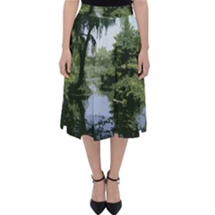 Away From The City Cutout Painted Classic Midi Skirt by SeeChicago