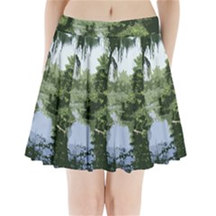 Away From The City Cutout Painted Pleated Mini Skirt by SeeChicago