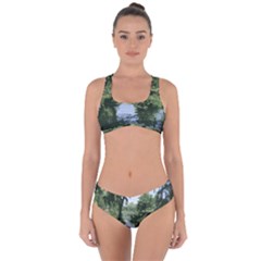 Away From The City Cutout Painted Criss Cross Bikini Set