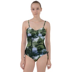 Away From The City Cutout Painted Sweetheart Tankini Set