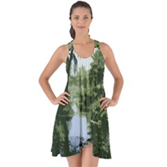 Away From The City Cutout Painted Show Some Back Chiffon Dress by SeeChicago