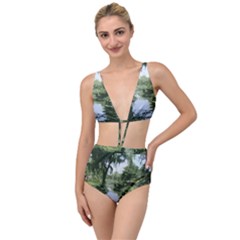 Away From The City Cutout Painted Tied Up Two Piece Swimsuit by SeeChicago