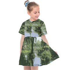 Away From The City Cutout Painted Kids  Sailor Dress