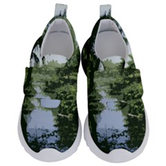 Away From The City Cutout Painted Kids  Velcro No Lace Shoes by SeeChicago