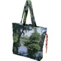 Away From the City Cutout Painted Drawstring Tote Bag View1