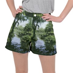 Away From The City Cutout Painted Ripstop Shorts by SeeChicago